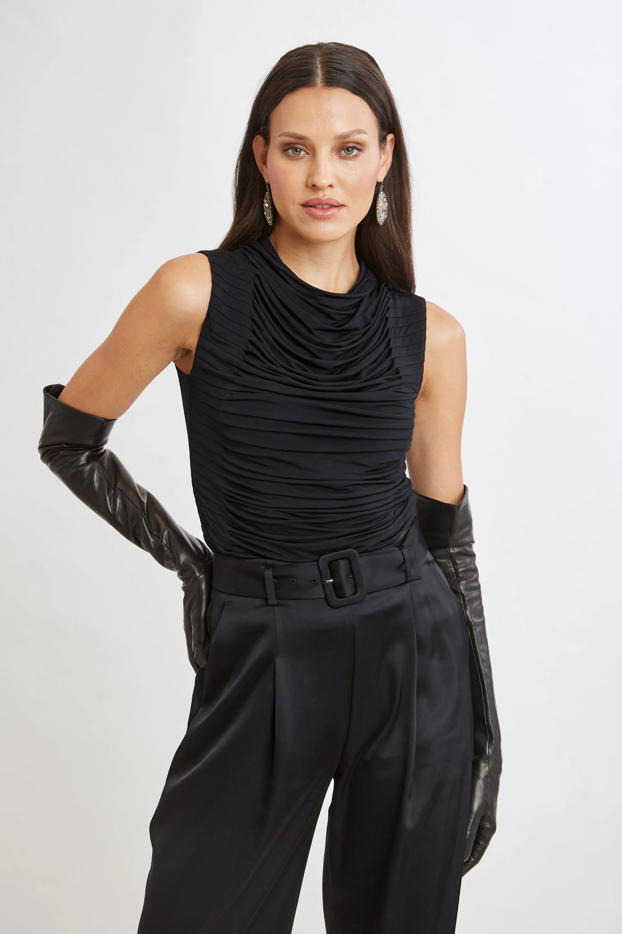 Pleat Detail Matte Jersey Knit - Inholu
