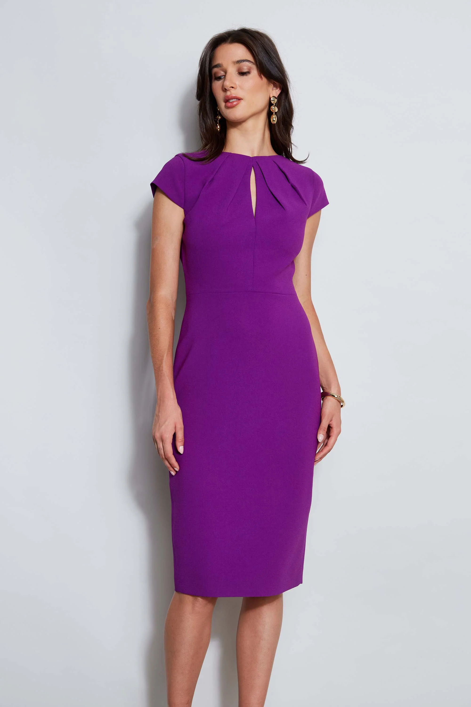 Crepe Keyhole Dart Dress - Inholu